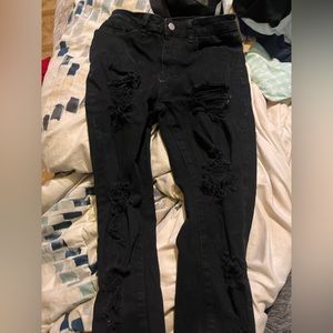 Skinny ripped jeans